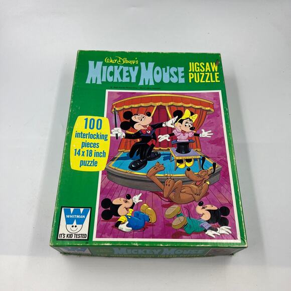 Vintage Walt Disney Mickey Mouse Whitman Jigsaw Puzzle 100 Interlocking Pieces - Picture 2 of 6